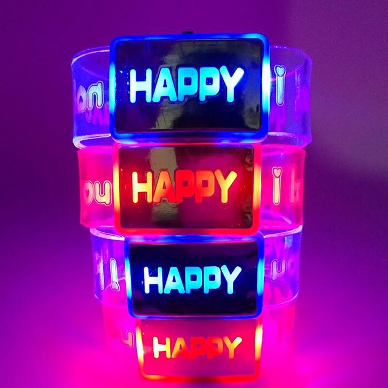 1 Pc Luminous Flashing Led Bracelet Festival Rave Glow Bangle Led Lighting Up Toys Party Favors Glow Party Supplies