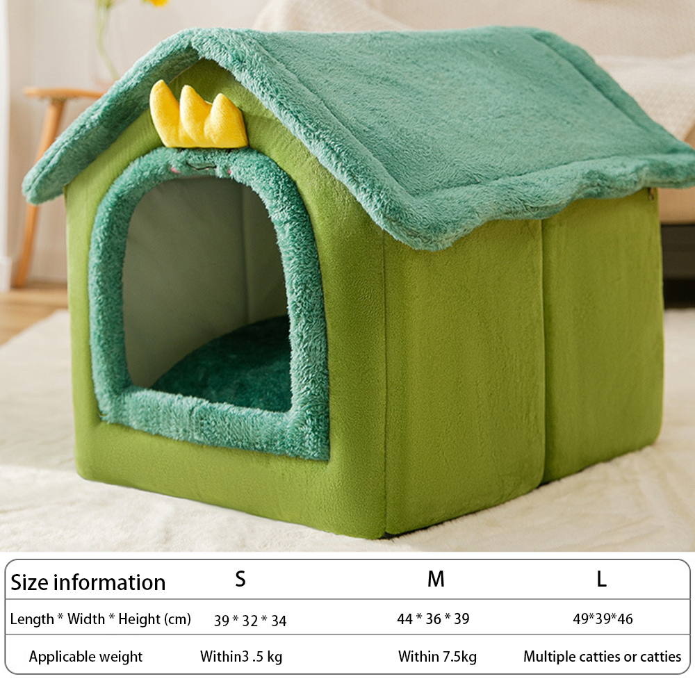 Foldable Pet Cat House Indoor Warm Kennel Pet Cat Cave Nest Washable Removable Mat Cozy Sleeping Bed Pet Supplies