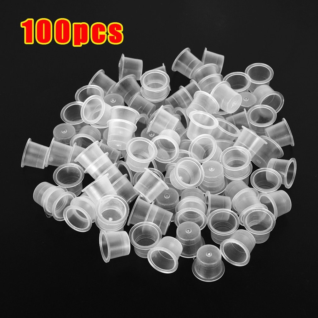 100 Stuks S/M/L Plastic Tattoo Ink Cups Caps Holder Supplies Tattoo Inkt Cups