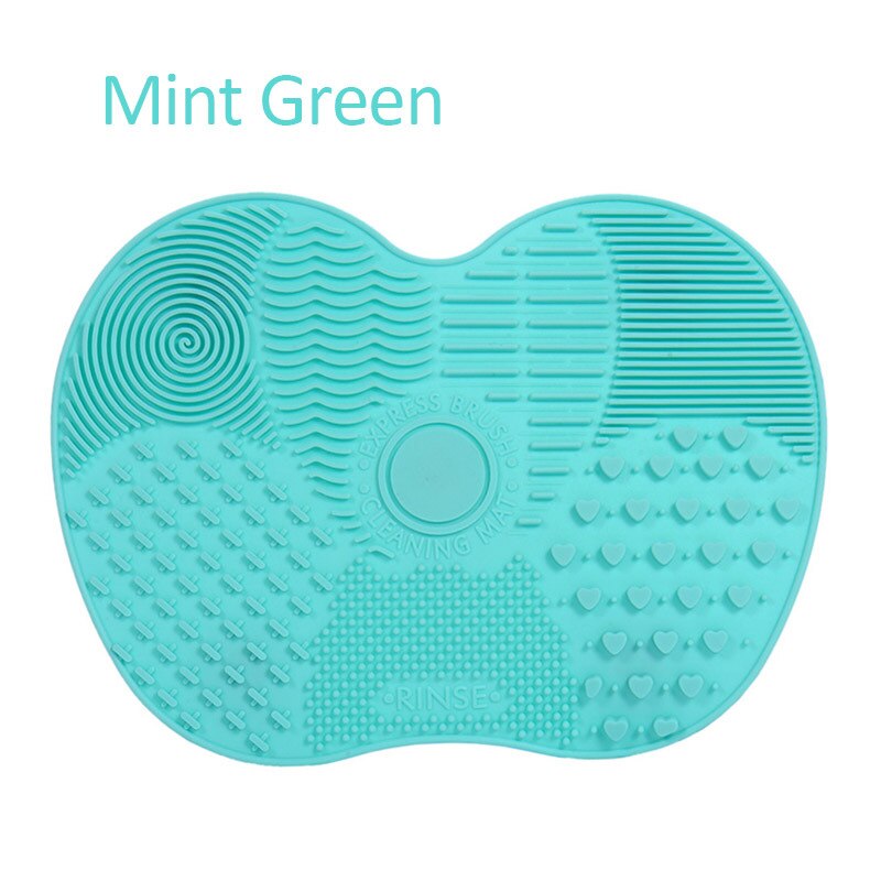 Cepillo de silicona para base de maquillaje, almohadilla de limpieza, cepillo para alfombrilla, herramientas de lavado, cepillos cosméticos para cejas, herramienta limpiadora, tablero depurador, 1 ud.: 15.7x11.5x1.5cm Gree