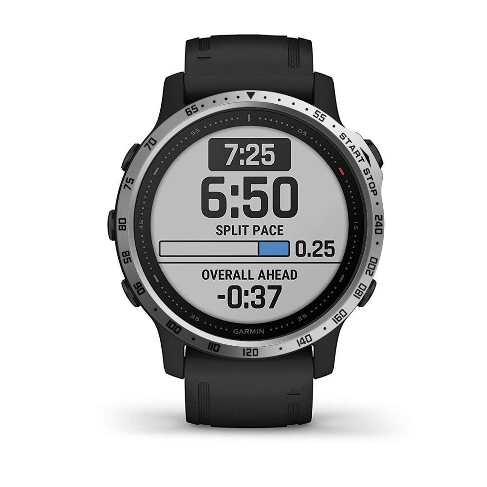 Funda para Garmin fenix 6S para fenix 6S Pro, funda de de anillo con bisel de estilo deportivo clásico, cubierta protectora de adhesivos, biseles de: Silver / For fenix 6S pro
