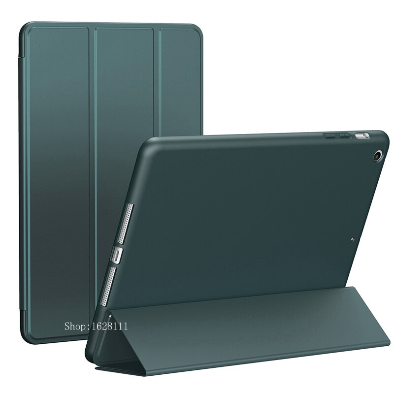 Case Voor Ipad Air 1 Release A1474 A1475 A1476 Smart Pu Leather Cover Magnetic Auto Sleep Wake Case Siliconen tpu Shell: Dark green L FW Air1