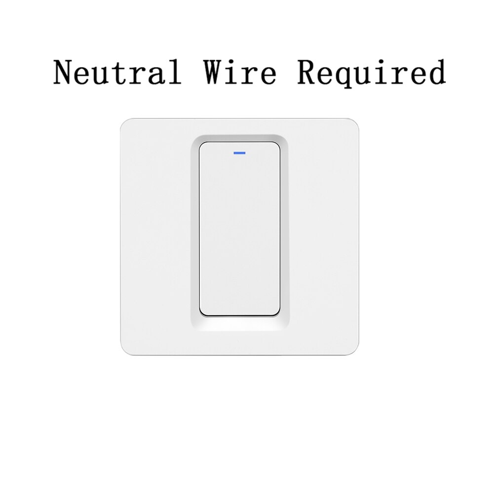 Interruptor de pared inteligente con control por aplicación móvil, pulsador de luz sin cable neutro, necesario N + L, compatible con Tuya, Zigbee, Alexa y Google Home: N and L Wire 1 Gang