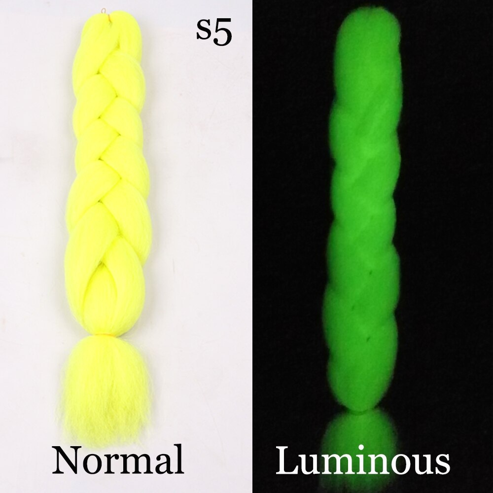 Shining Fluorescence Braiding Hair Jumbo Box Braids Hair Synthetic Braid Hair Extensions for Women White Pink 100g 24inch: S5