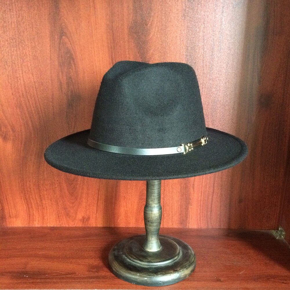 Men's Women's Wool Felt Fedora Hat Gangsters Traditional Godfather Mafia Caps Size 56-58CM