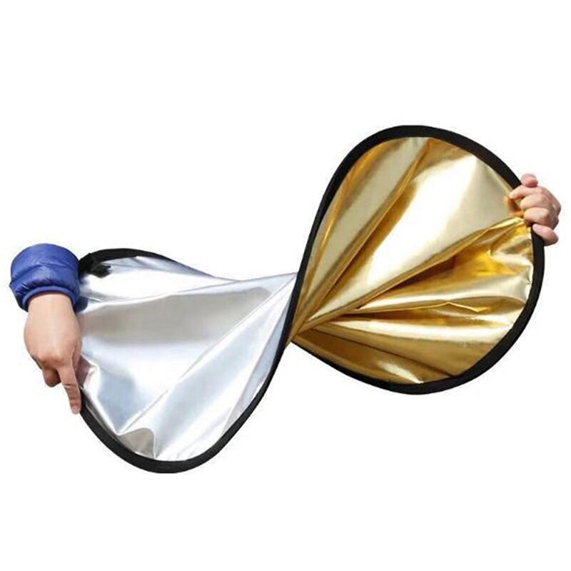 24"/60cm Collapsible Light Reflector for Photography 2in1 Gold and Silver