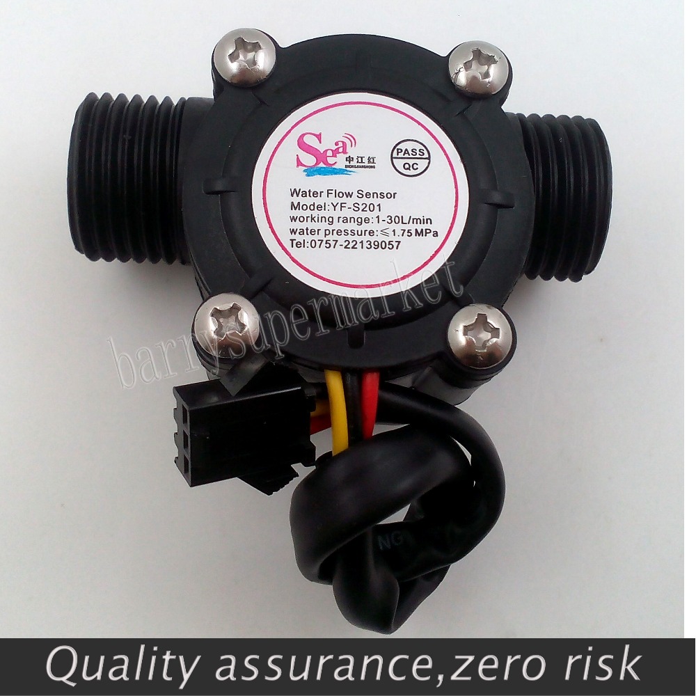 Water Fuel Flow Meter Sensor Counter Hall Flowmeter pool float switch for water heaters,credit card machine DN15 1-30LPM