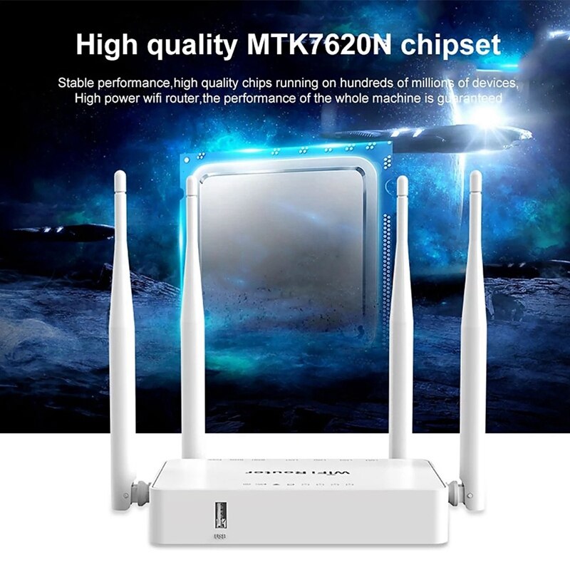 WE1626 Wireless Router 2.4G 300Mbps WiFi Router 5 Ports Router with 4 External Antennas: Default Title
