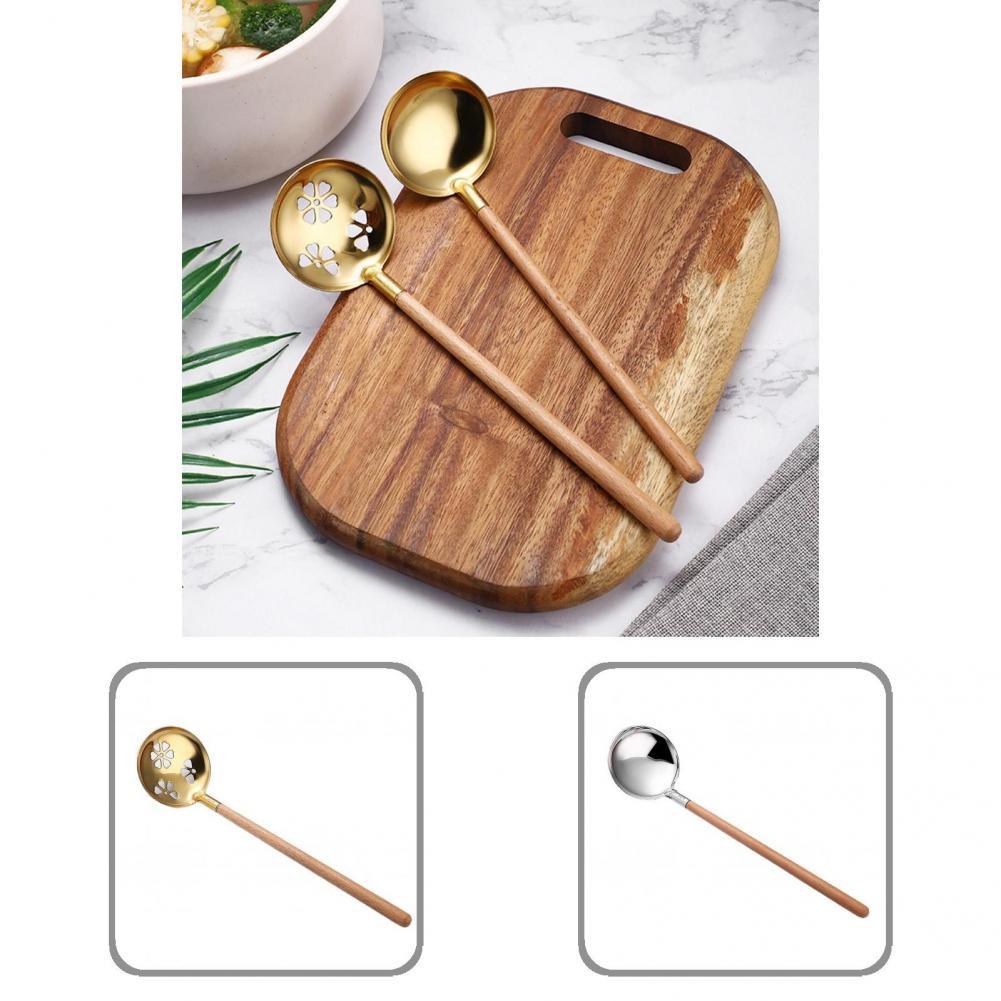 Strainer Scoop Useful Portable Non-slip Cooking Spoon Anti-slip Non-stick Filter Spoon