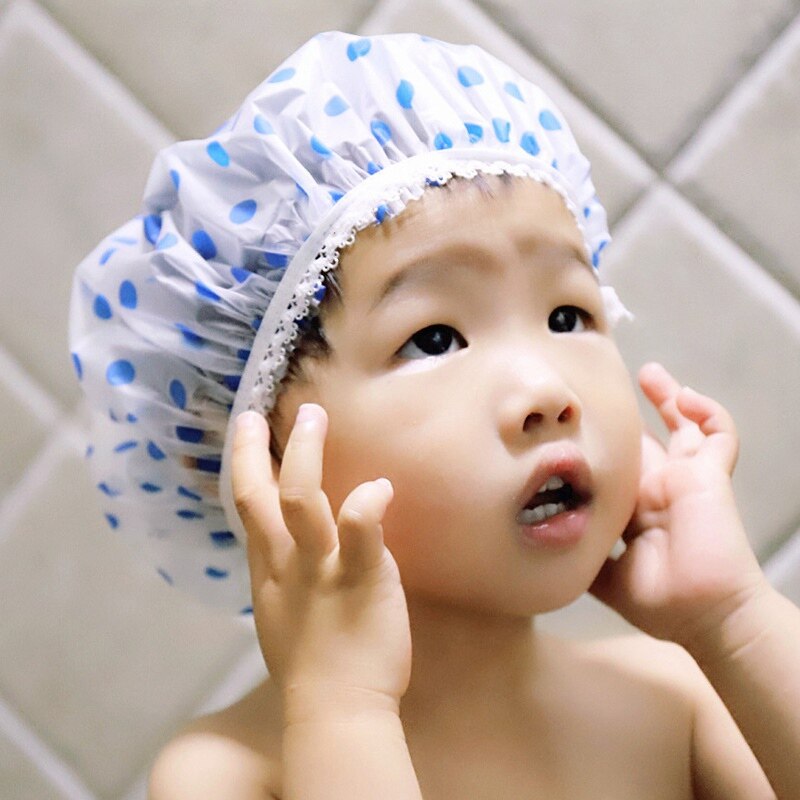 Børn baby børn vandtæt elastisk brusebad bad salon salon hår hoved shampoo cap: 5