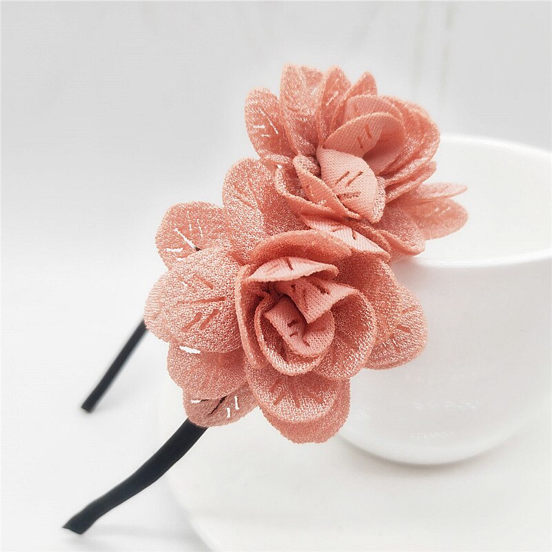 kinderen Bloem Hoofdband Hollow Effen Kleur Accessoires Gom Voor Haar hHair Band Meisjes Hoofdbanden: Korea powder