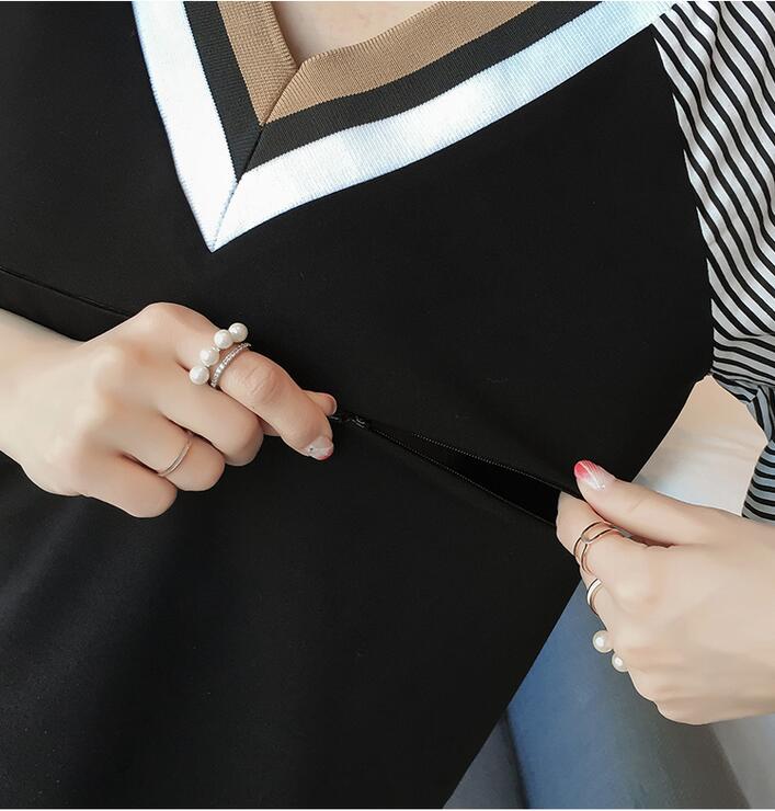 frühjahr pflege cothes einstellen langarm v-ausschnitt streifen stillzeit Hemden + kordelzug taille hosen zwei-stück anzug stillen