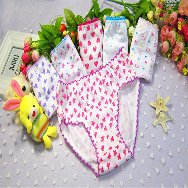 6pcs/pack Newborn Baby Girls Underwears Briefs Soft Breathable Cotton Panties Cute Printed Kids Toddlers Short Underpants Mixed