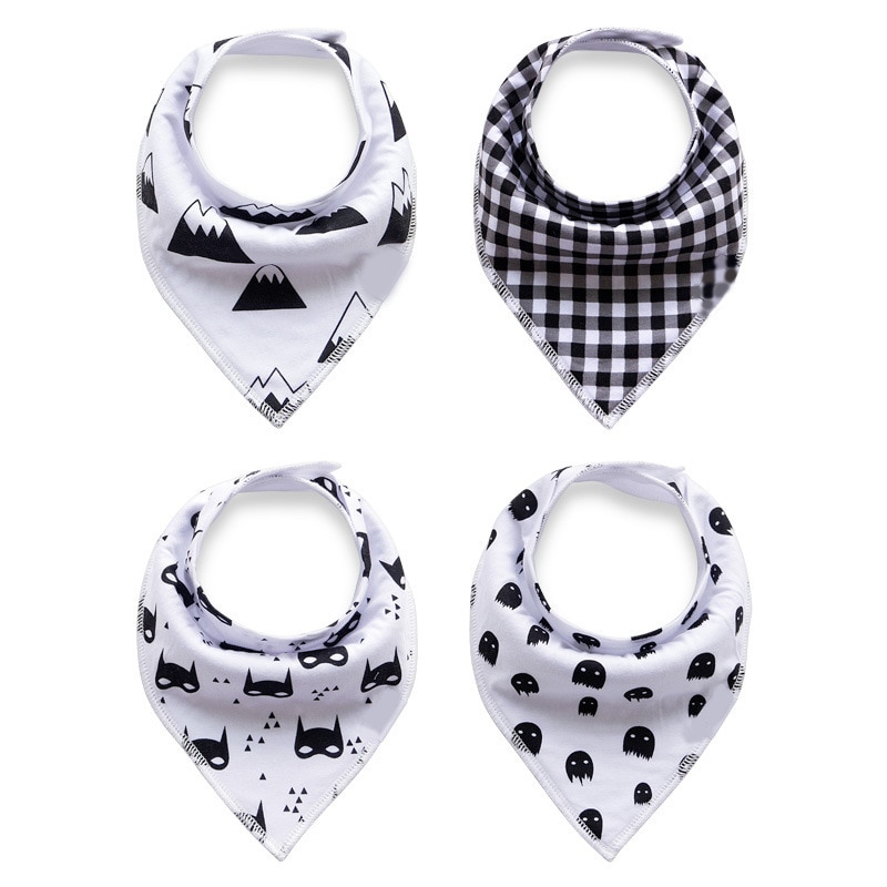 Baby bandana dregla haklappar för dregling och barnsjukdomar 4- pack set för flickor och pojkar
