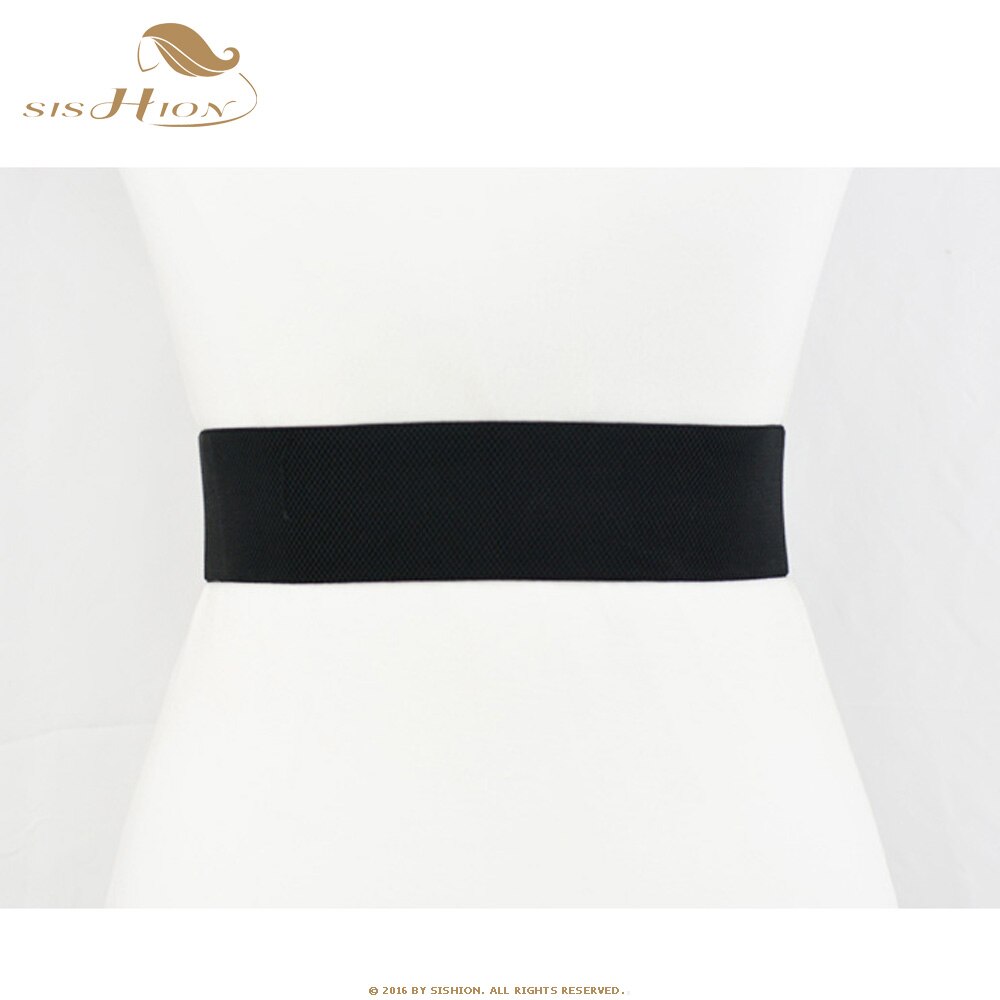Sishion kvinder pu læder talje bælte sort hvid gul retro vintage elastisk bredt korset bælte tilbehør cummerbund  vd1276