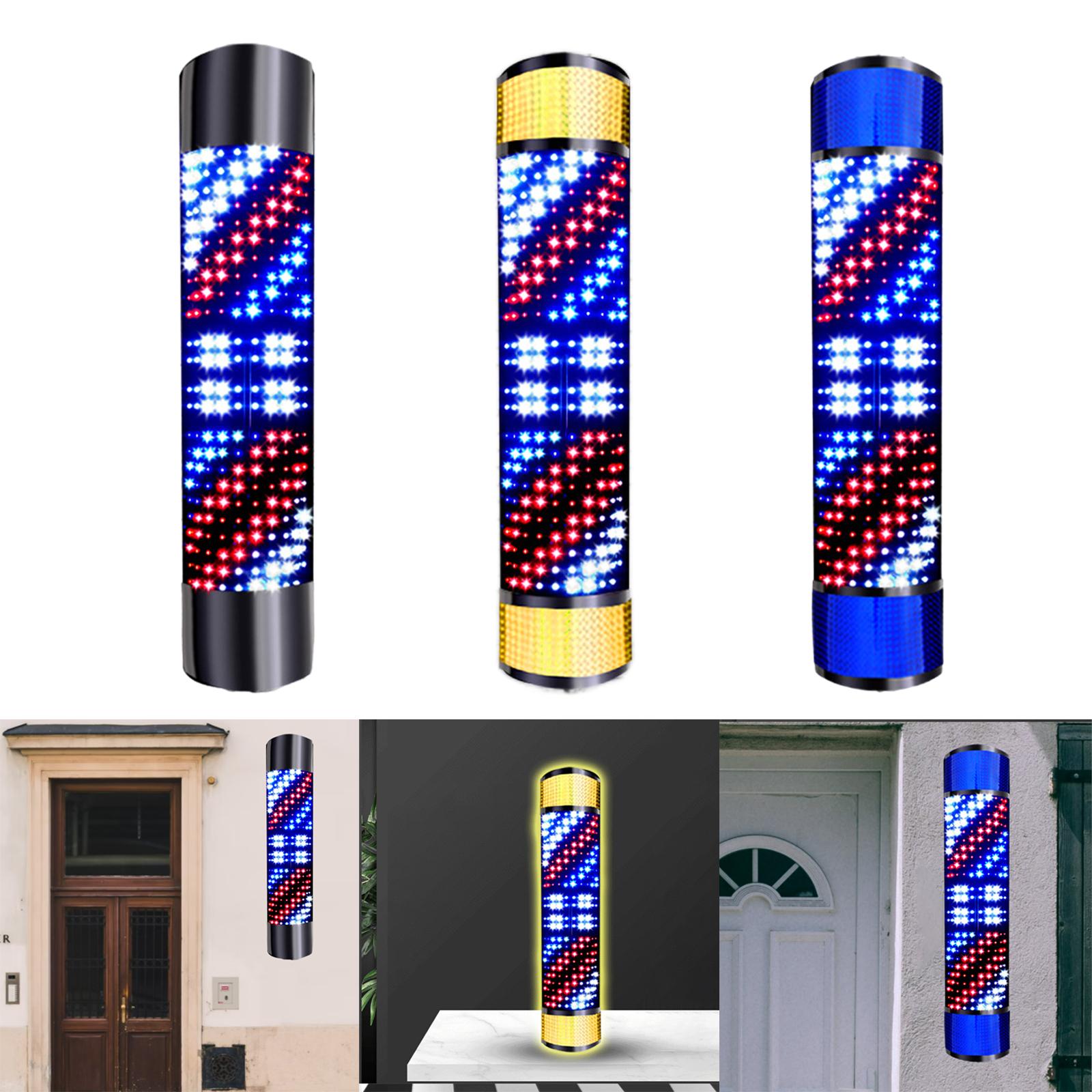 Barber Shop Pole Rotating Lighting Red White Blue Stripe Rotating Light Stripes Hair Wall Hanging LED Downlights