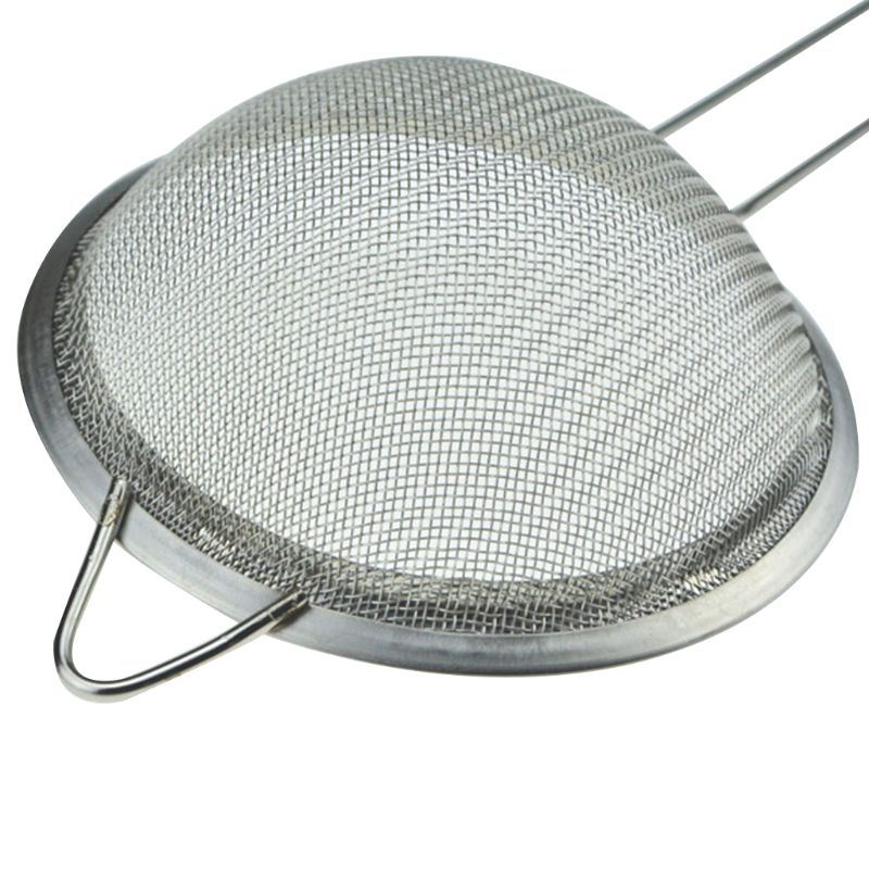 Stainless steel kitchen sieve fine mesh, reinforced handle, set of 4 sizes 8/12 /18/20cm