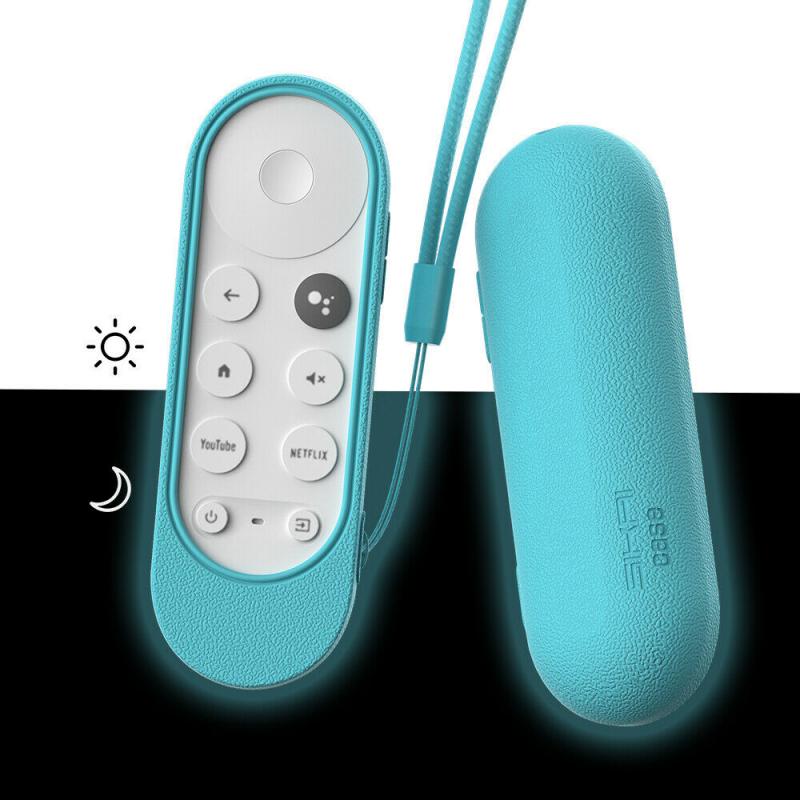 Para chromecast remoto controler silicone caso para chromecast com google tv 2021 voz remoto anti-perdido silicone caso