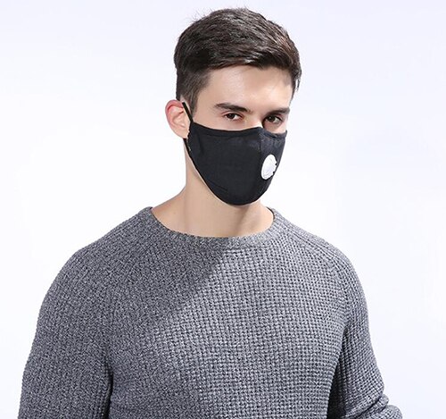 Outdoor running fietsen half gezicht Maskers katoen wind smog bescherming maskers mannen vrouwen sport luchtfilter respirator: black