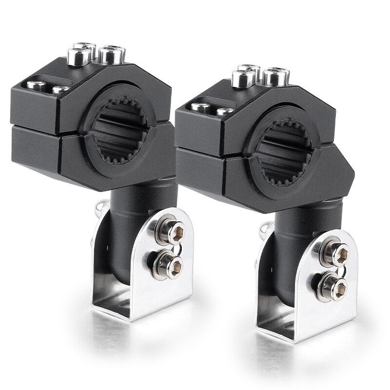 Motorcycle Spotlight Bracket 19-27mm Flip-chip Aluminum Motorcycle Bumper Spotlight Auxiliary Lamp Metal Bracket Universal