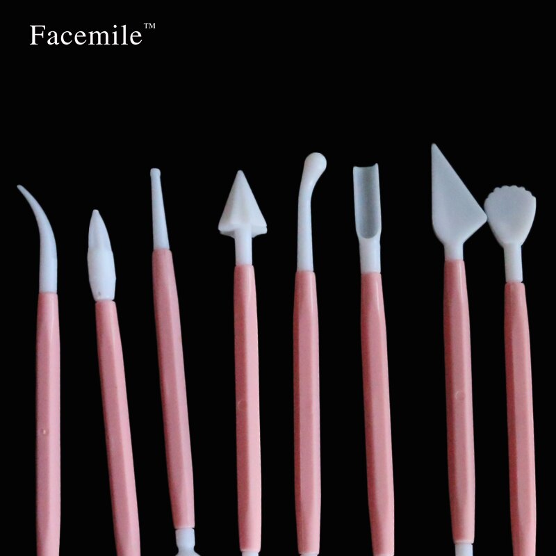 Juego de Herramientas de modelado de pasta de goma para Fondant, cortador de modelado de azúcar doble, escultura rosa, molde de arcilla polimérica Fimo, 8 Uds.
