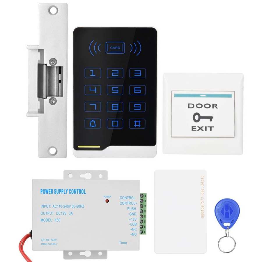 DC12V Door Access Control Unit Kit Access Card Device Lock with Power Supply