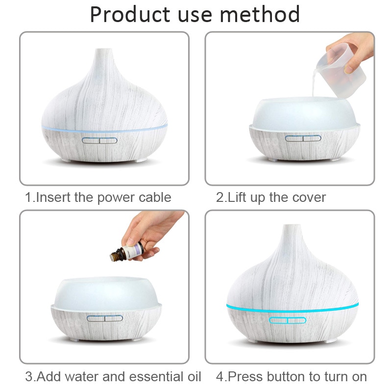 White wood 300ml Essential Oil Diffuser Air Humidifier Aroma Lamp Aromatherapy Electric Aroma Diffuser