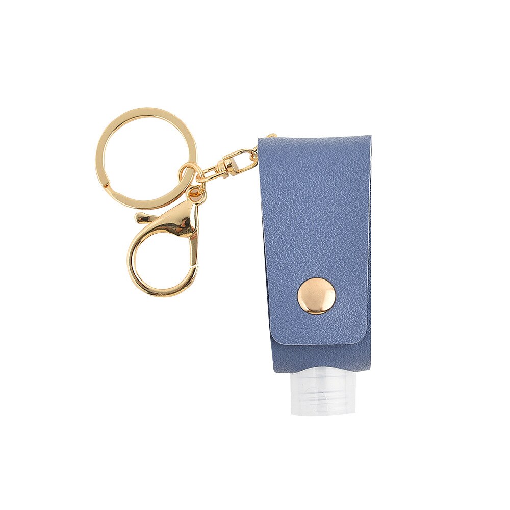 1Pcs Mini Portable Hand Sanitizer Bottle Keychain Holder Empty Refillable Travel Bottles Flip Cap Soap Containers With Keyring: Blue