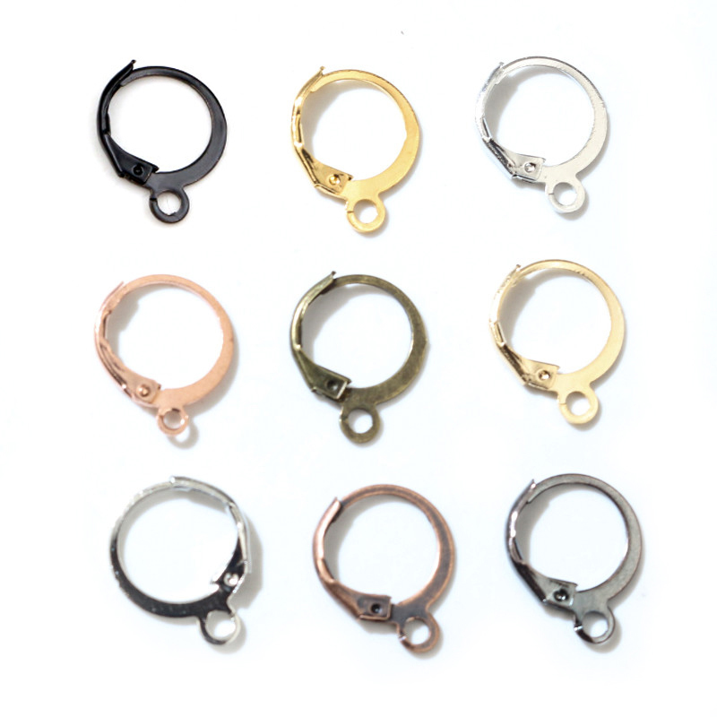 30-50 uds/lote de oro plata francés pendiente ganchos de alambre configuración Base aros pendientes para bricolajes artículos de fabricación de joyas al por mayor