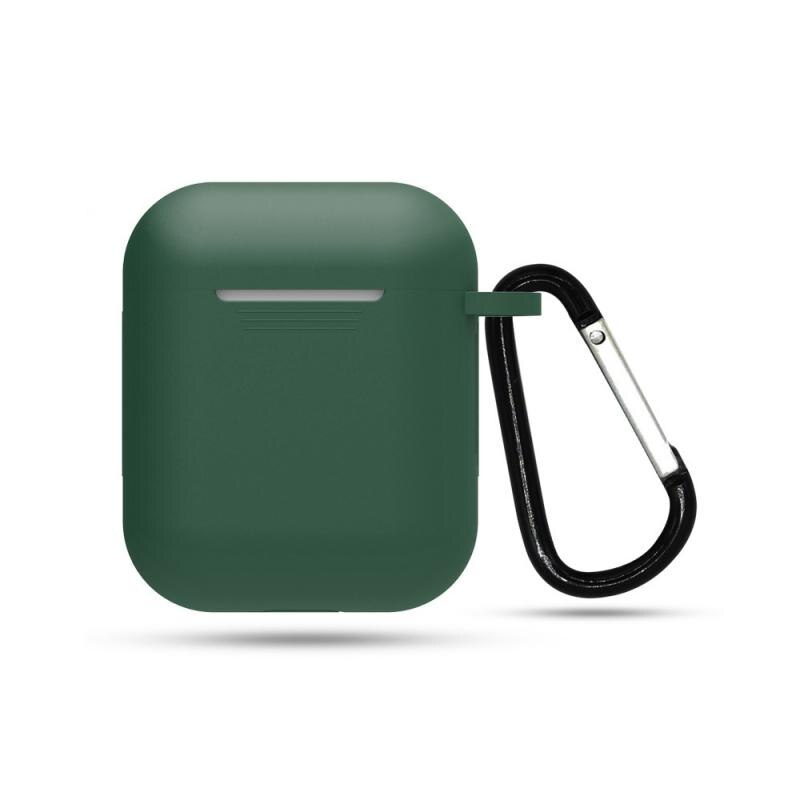 Mini Soft Silicone Case For Apple Airpods 1/2 Shockproof Cover For Apple AirPods 2/1 Earphone Cases for Air Pods Protector Case: 20 Dark Green