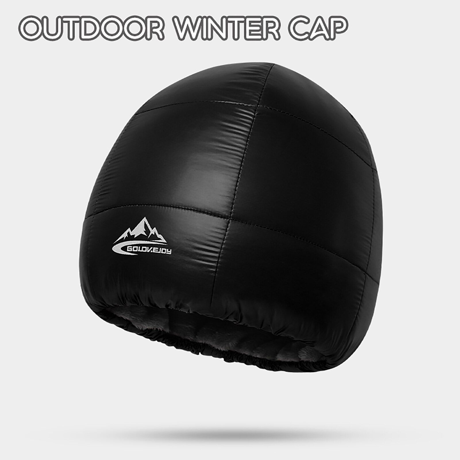 Män kvinnor utomhus vintermössa cykelmössa skidmössa tjock fleece varm vattentät vindtät cykling skridskoåkning skidmössa: Svart