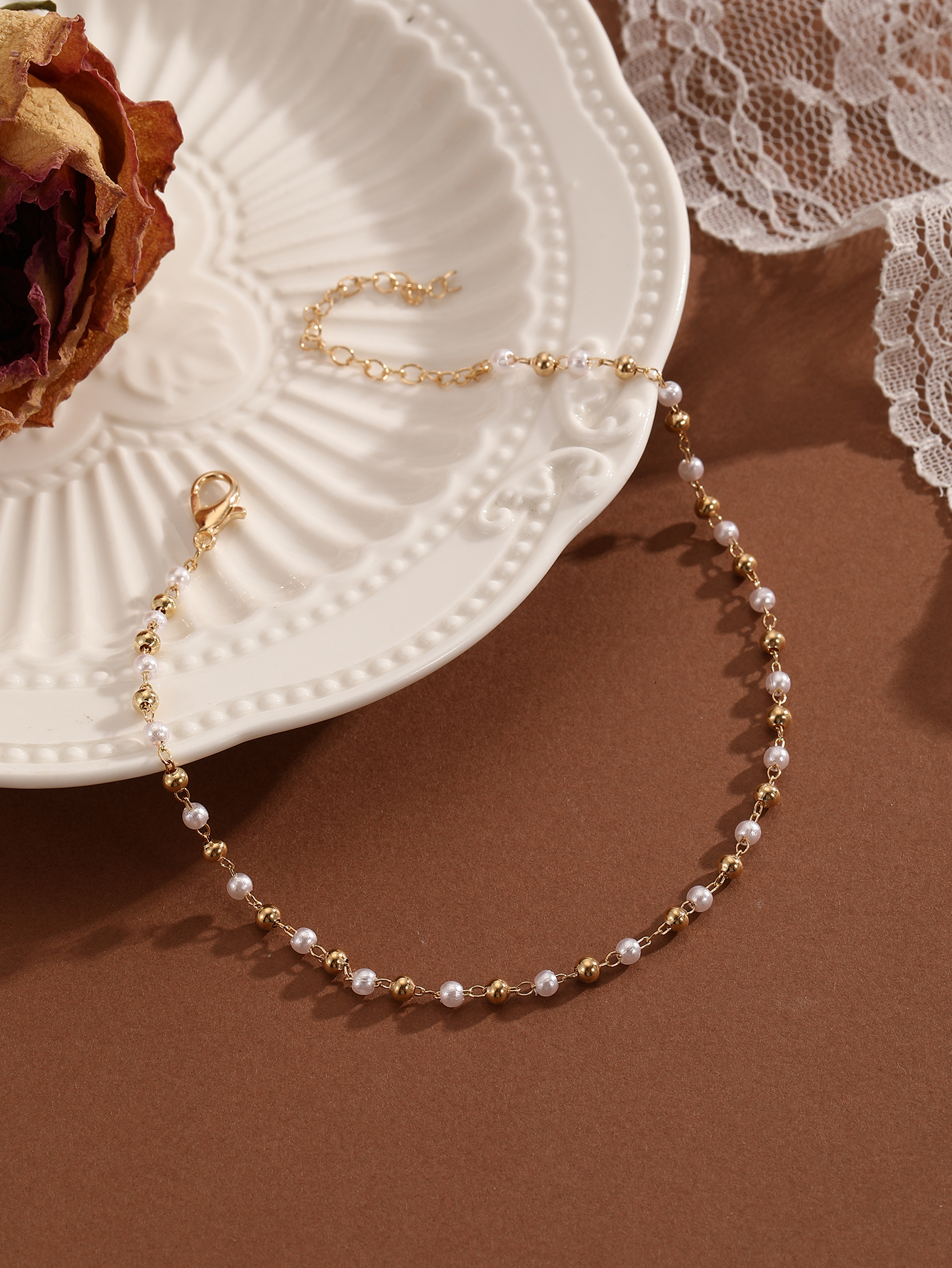 QIAMNI Nachahmung Perle Perlen Kette Fußkettchen für Frauen Mädchen Bein Armbänder Bodychain Sommer Strand Zubehör Hochzeit Schmuck