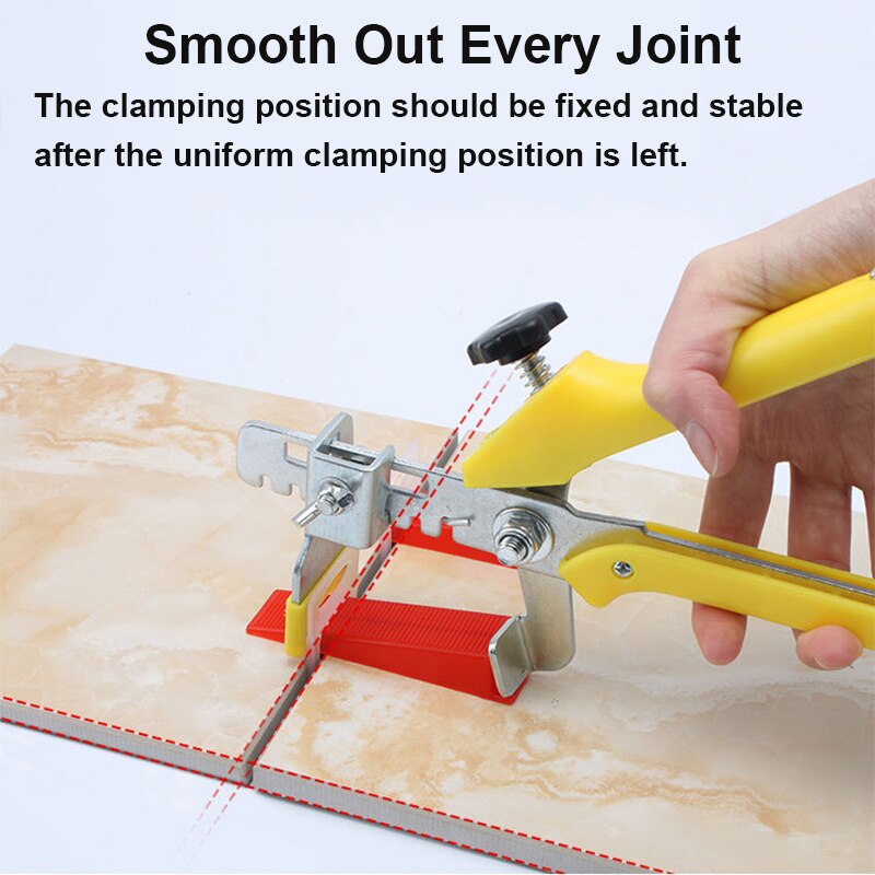 1mm fliser nivellering system nivå kiler flis avstandsstykker for gulv veggkonstruksjon verktøysett 100 stk kiler/baser 1 stk push tang