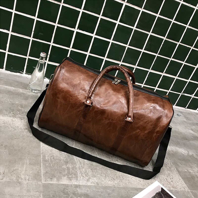 Borsa da viaggio ad alta capacità bagaglio Unisex per il tempo libero Fitness borsa da Weekend valigia da lavoro borse da viaggio in pelle morbida borse a tracolla