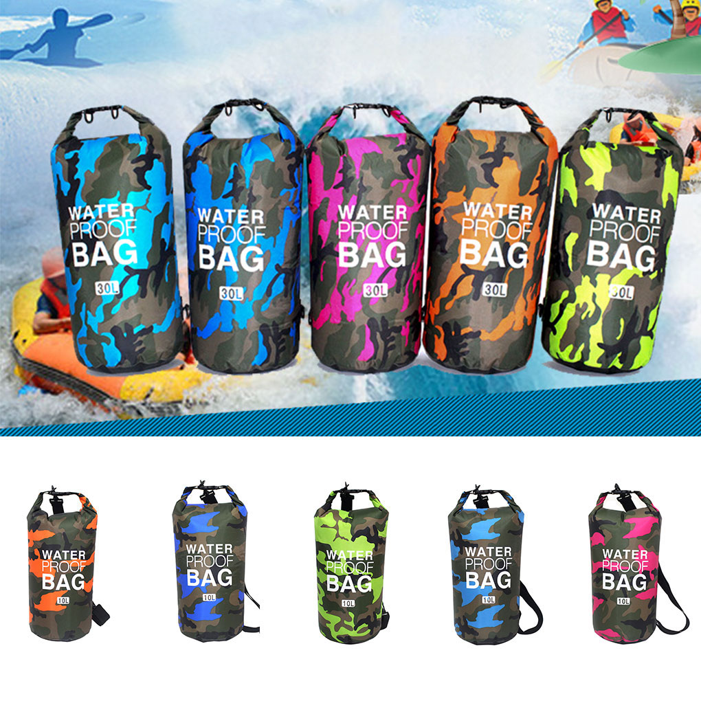 Foldable PVC Waterproof Dry Bag 2L 5L 10L 20L 30L Camo Outdoor Diving Man Women Beach Swimming Bag Rafting River Ocean backpack