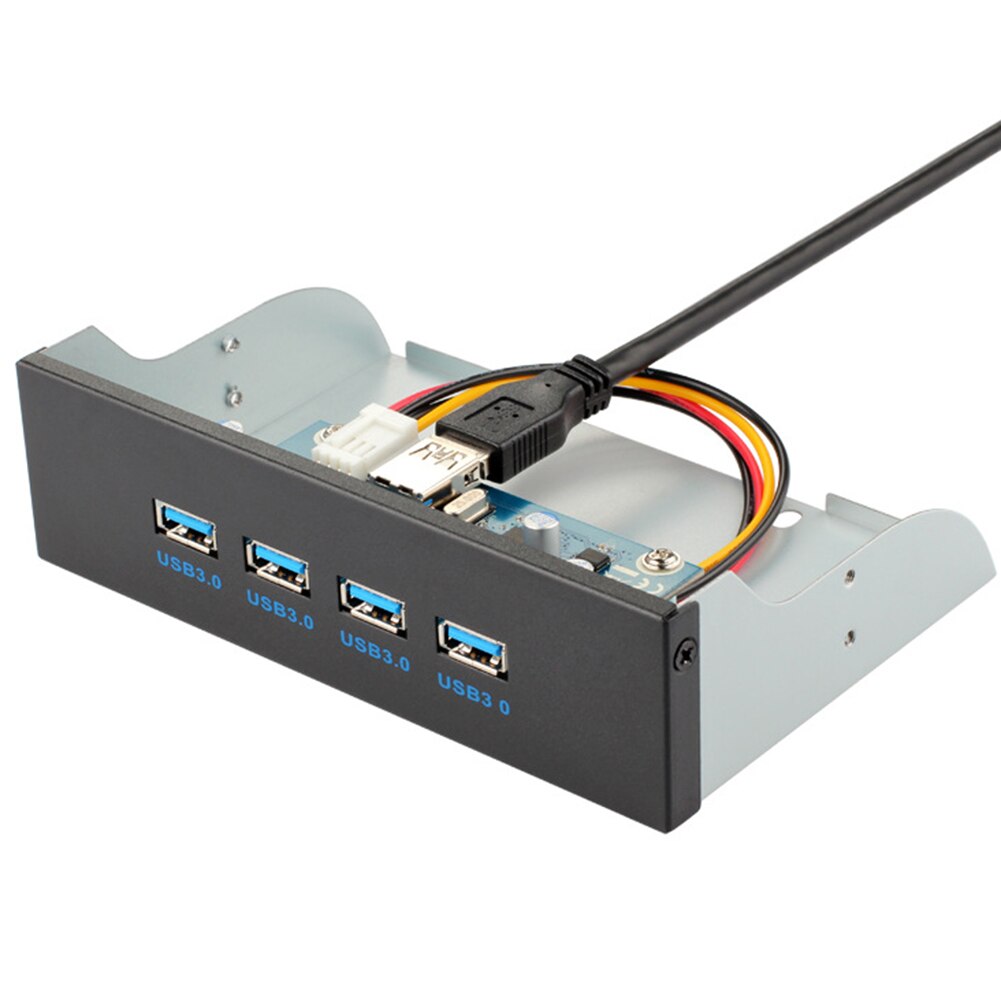 4 Ports USB 3.0 Hub USB 3.0 Front Panel 5.25 inch Computer Case CD ROM Drive Bay Front Panel FDD Bracket for PC Desktop