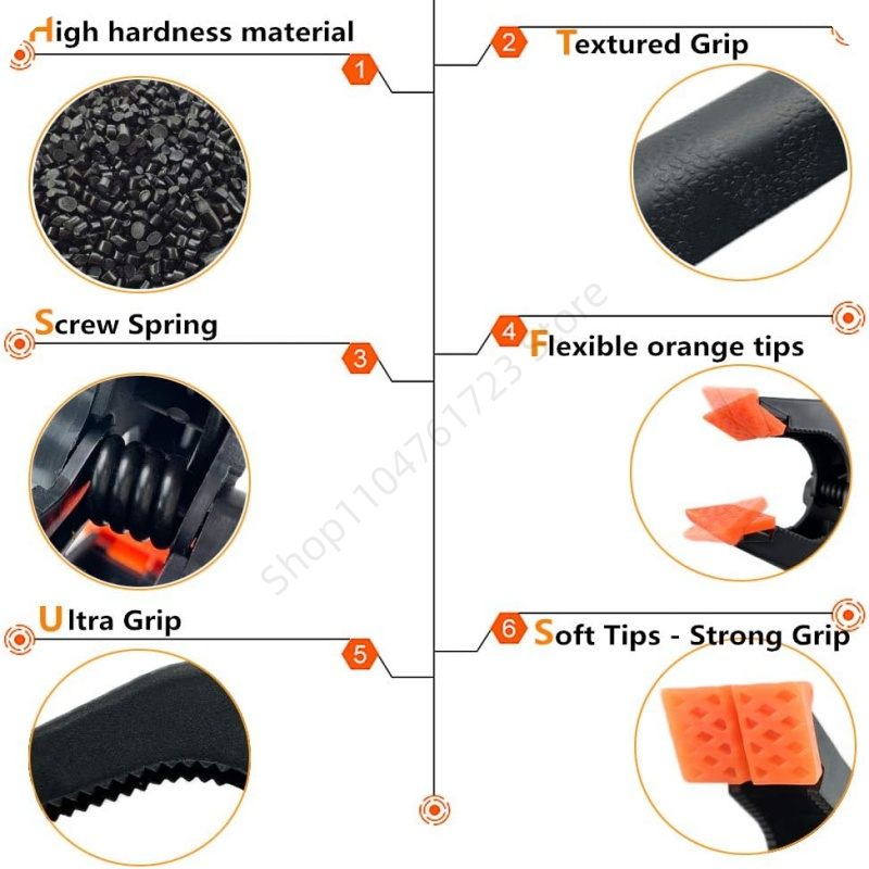 1-20 st 2 tums justerbara träbearbetningsklämmor i plast i nylon, träbearbetningsverktyg, fjäderklämma, snickarklämmor, outillage menuiserie