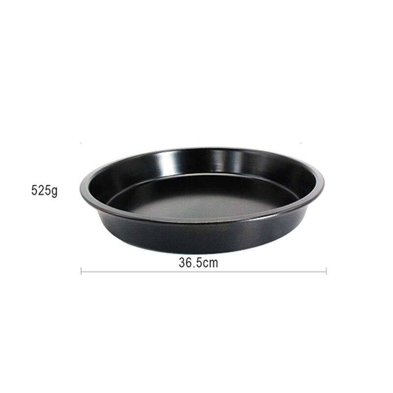 FEBWIND Round Deep Frying Pan for Pancakes Non-stick Pizza Pie Pan Carbon Steel Thick Baking Pan Baking Tray Cake Dish 044: 14 Inch