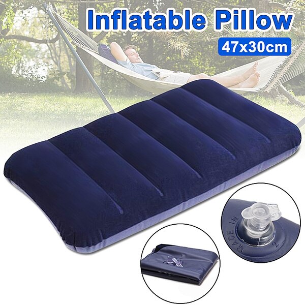 Convenient Ultralight Inflatable Pillow Hiking Beach Car Plane Head Rest Support PVC Nylon Air Pillow Sleep Travel Bedroom