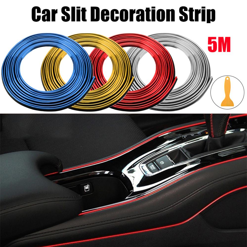 Moldura de borde de puerta para Interior de coche, tira embellecedora de borde de puerta, Universal, decorativa, 5M