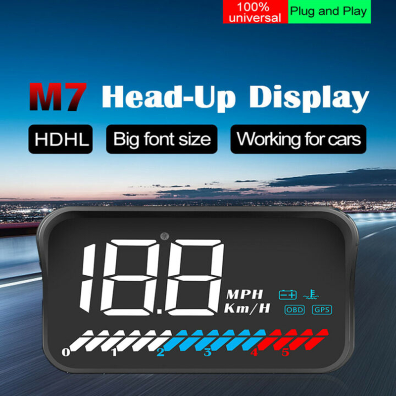 Universal Car Head Up Display OBD2 II HUD Projector Snelheidsmeter Snelheid Waarschuwing Auto Interieur Meters Accessoires