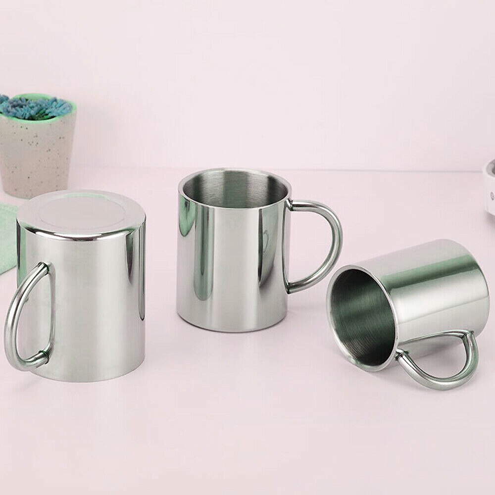 Tasse à café Anti-brûlure à Double paroi, 220/300/400ml, isolée, Portable, acier inoxydable, polissage, bière, thé, jus de boisson