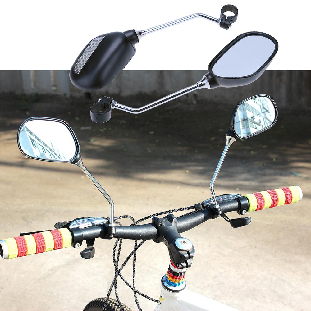 1 Pair Bicycle Handlebar Rear View Mirror for Bike Glass Safety Mirror Wide Range Back Sight Reflector Angle Adjustable Mirrors