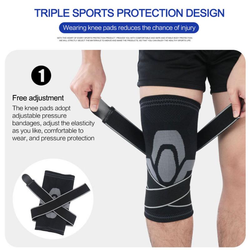 Fußball Sport Kneepad Männer Druck Elastische Knie Pads Unterstützung Fitness Getriebe Basketball Volleyball Klammer Beschützer