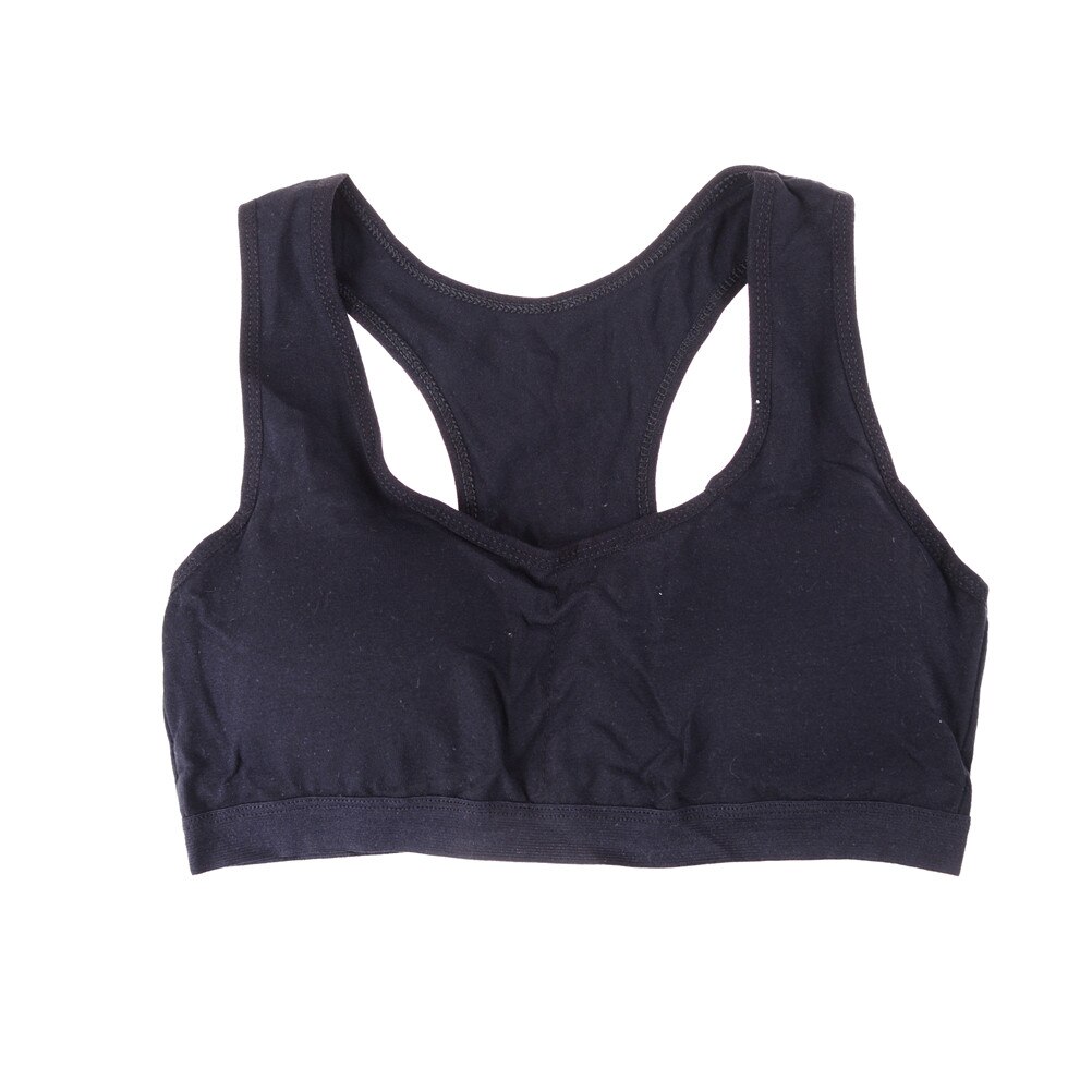 1 PC Cotton Sports Bra High Breathable Top Fitness Women Padded for Running Yoga Gym Seamless Crop Bra: BK