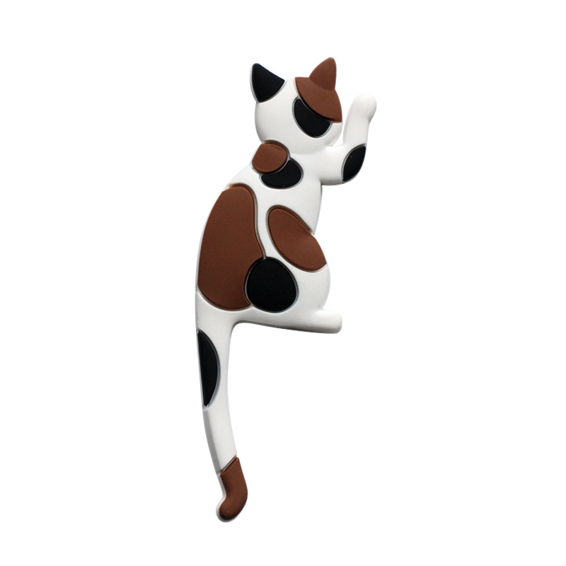 Cartoon Cat Tail Refrigerator Magnet Hook Cute Cat Home Powerful Magnet Hook Multi-functional Storage Hanging Hooks: Three Felinae