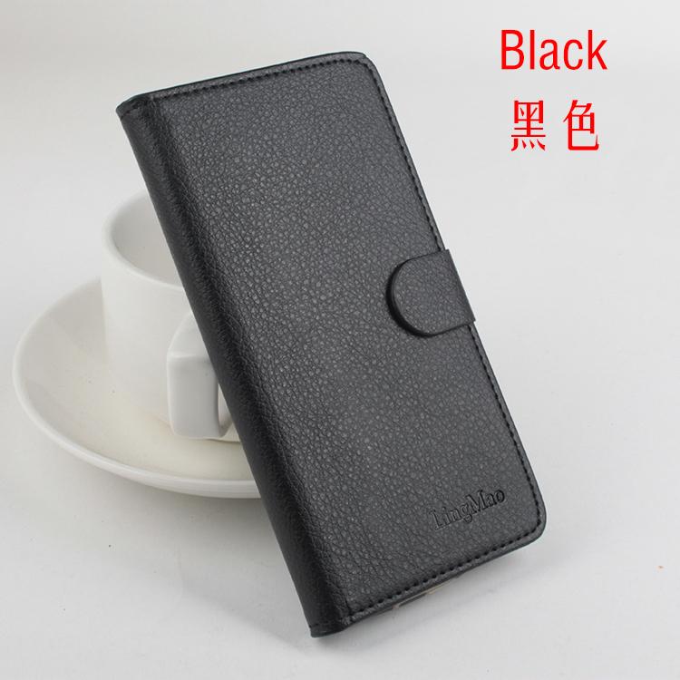 Originele Originele Lederen Portemonnee Flip Case voor Alcatel One Touch Idol X 6040 flip gewijd telefoon holster.: black
