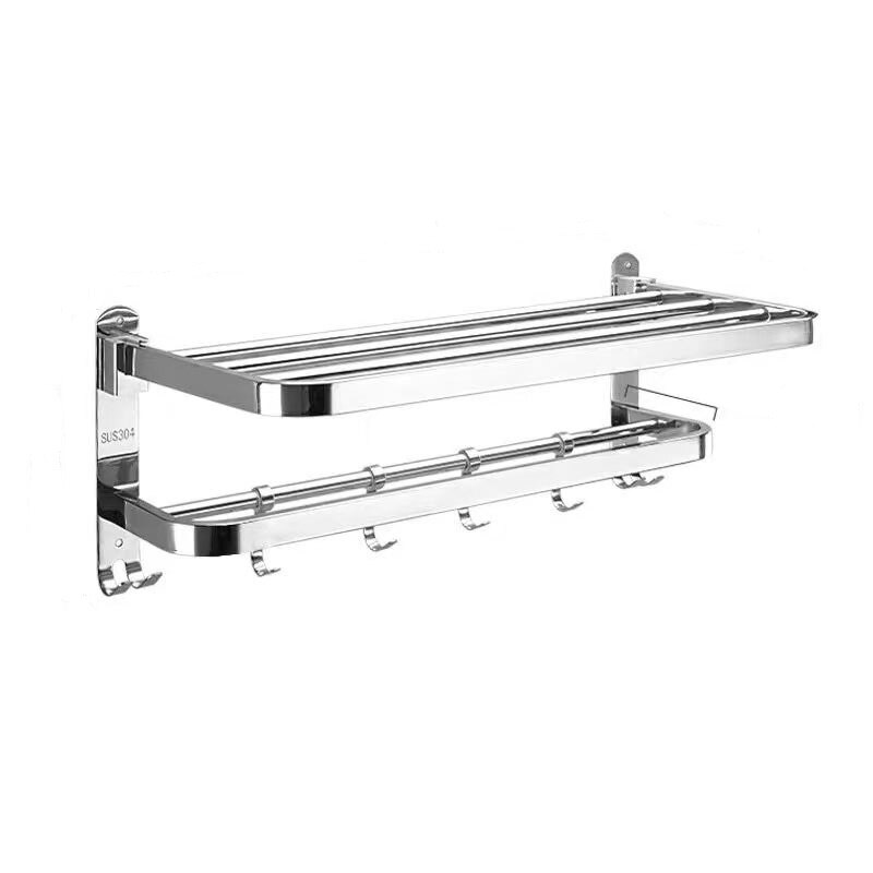 Porta Asciugamani Verticale In Acciaio Inox, Bagno, Semplice, Da Parete Portaoggetti Senza Forature 84643522