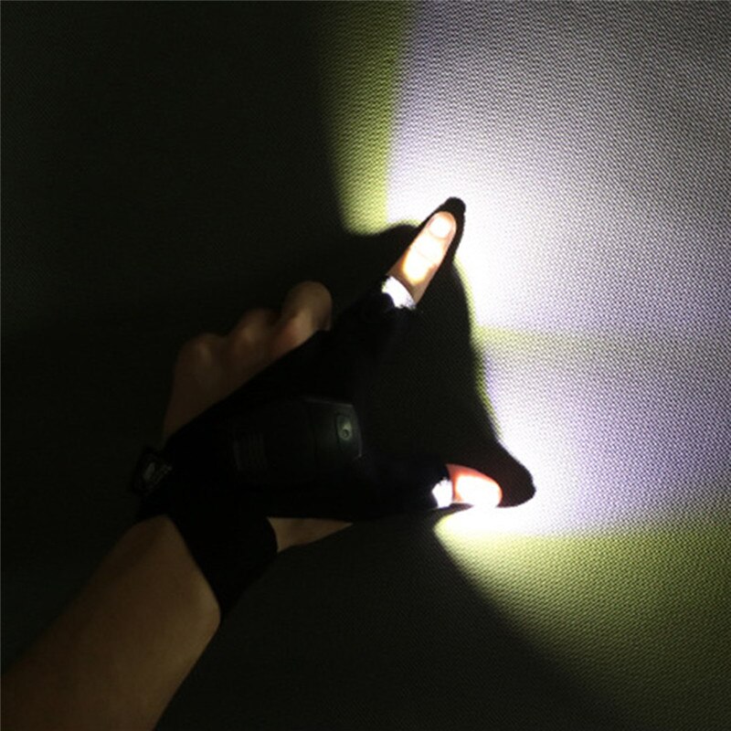 Cool Fingerless LED Flashlight Gloves for Repairing,Working in Darkness Places Finger light gloves A1