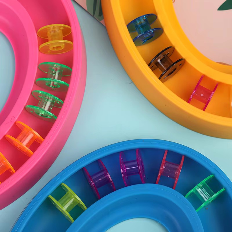 MIUSIE Bobbin Holder Sewing Tools Plastic Bobbin Storage Box Rubber Ring Sewing Needles Saver Handicraft Portable Sewing Tools